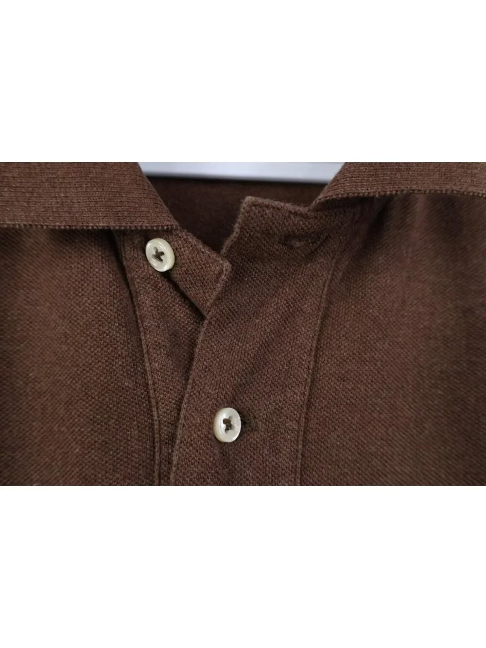 Vintage 90s Ralph Lauren Mens Medium Faded Cotton Knit Golf Polo Shirt Brown